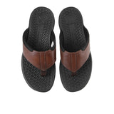 Hush Puppies Men Sandals Activate Toepost In Dark Brown Leather