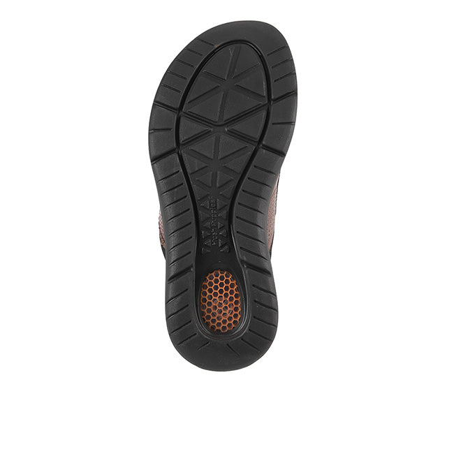 Hush Puppies Men Sandals Activate Toepost In Dark Brown Leather