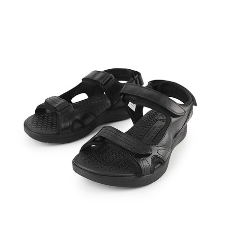 Hush Puppies Men Sandals Activate Qtr Strap In Bold Black Leather