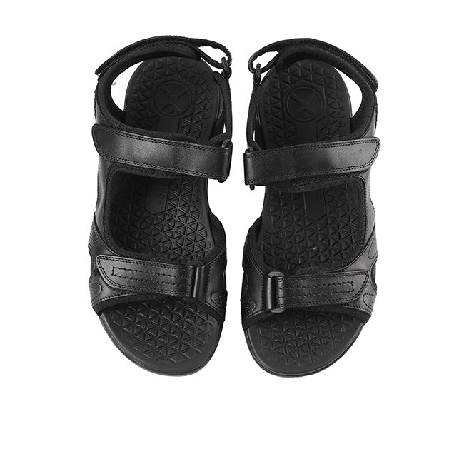 Hush Puppies Men Sandals Activate Qtr Strap In Bold Black Leather