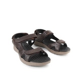 Hush Puppies Men Sandals Activate Qtr Strap In Dark Brown Leather