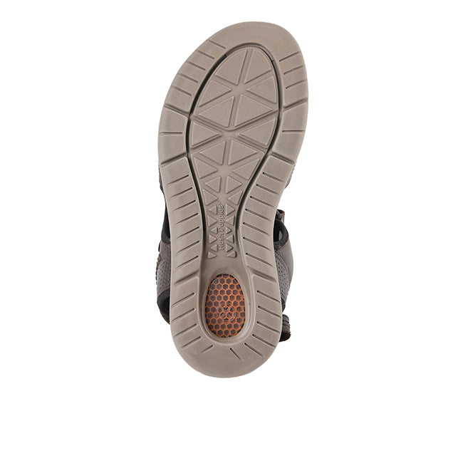 Hush Puppies Men Sandals Activate Qtr Strap In Dark Brown Leather