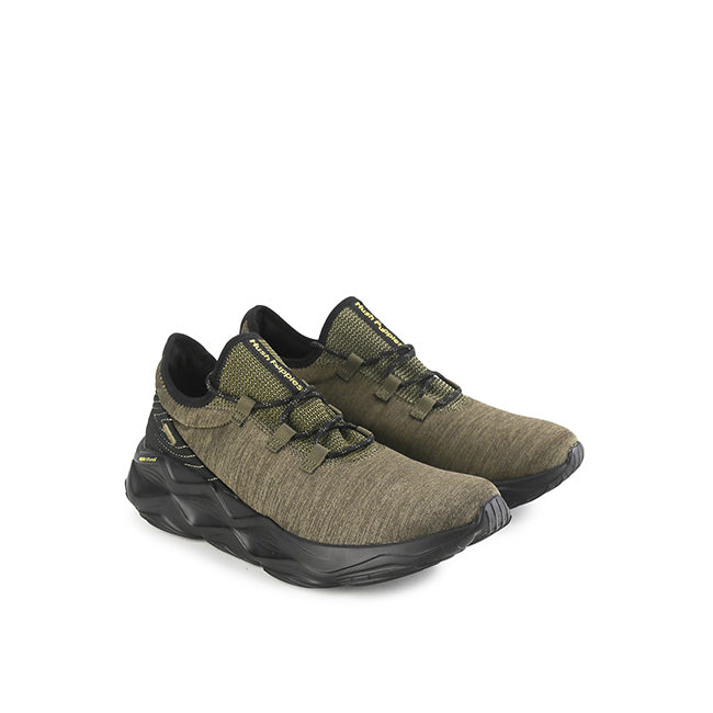 Hush Puppies Sepatu Pria Sneakers Charge Sneaker In Dark Olive Textile