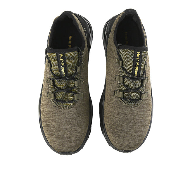 Hush Puppies Sepatu Pria Sneakers Charge Sneaker In Dark Olive Textile