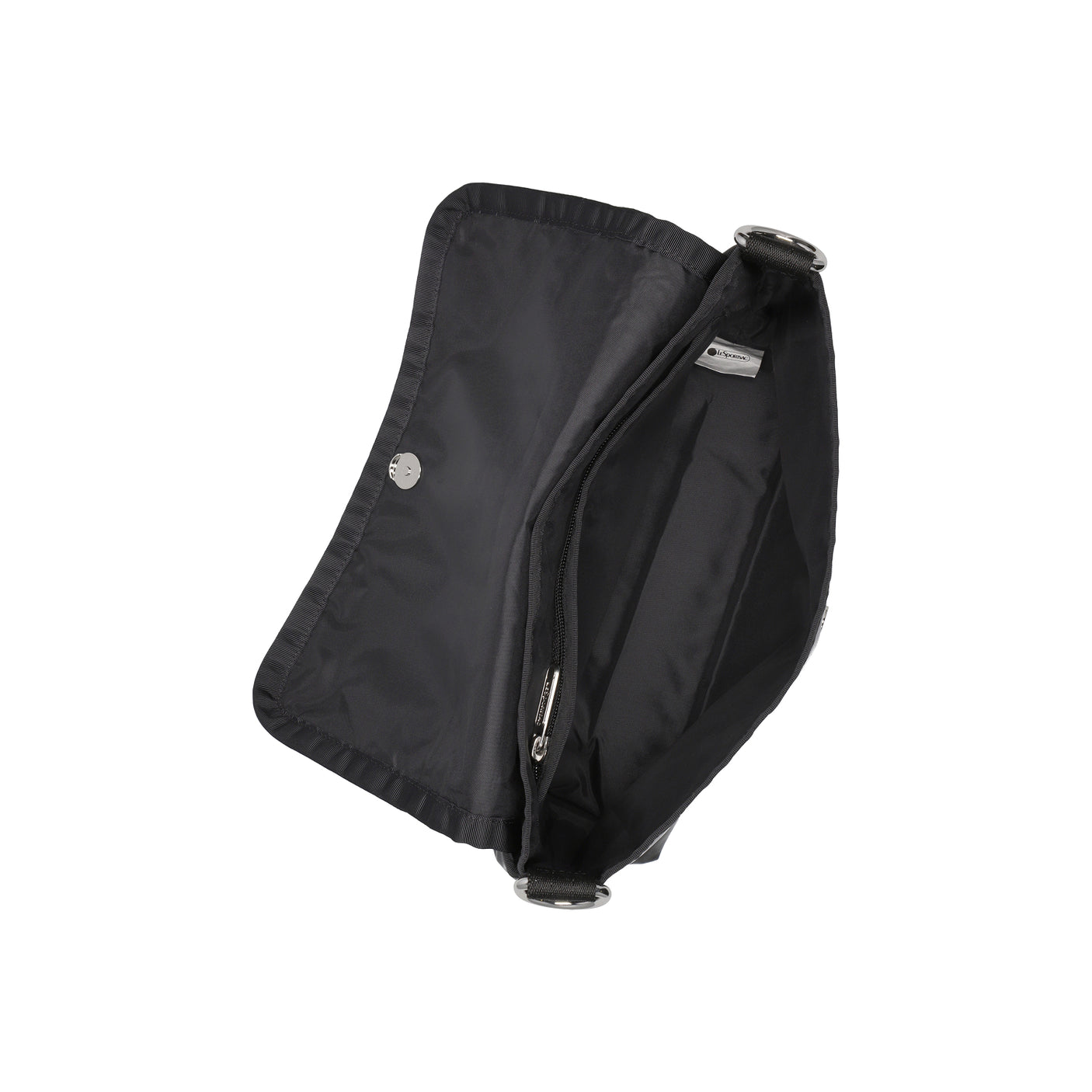LeSportsac Tas Unisex Shoulder bag Medium Flap Shoulder In Black Shine