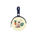 LeSportsac Unisex Pouch Mini Round Charm In Tropical Meow Cat Mrc