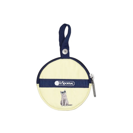 LeSportsac Unisex Pouch Mini Round Charm In Tropical Meow Cat Mrc