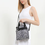 N/S Mini Satchel In Neutral Leopard