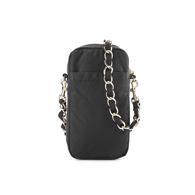 Chain Mini Phone Crsbdy In Black Chain Quilt