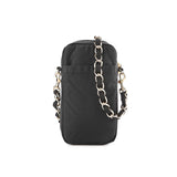 Chain Mini Phone Crsbdy In Black Chain Quilt
