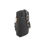 Chain Mini Phone Crsbdy In Black Chain Quilt