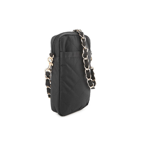 Chain Mini Phone Crsbdy In Black Chain Quilt