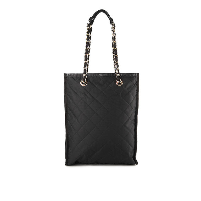 Chain N/S Tote In Black Chain Quilt