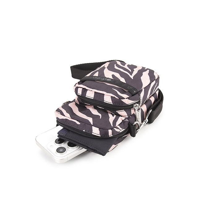 Mini Phone Bag In Raffia Zebra