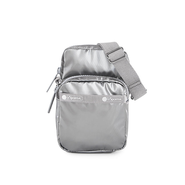 Mini Phone Bag In Gunmetal Gray Shine