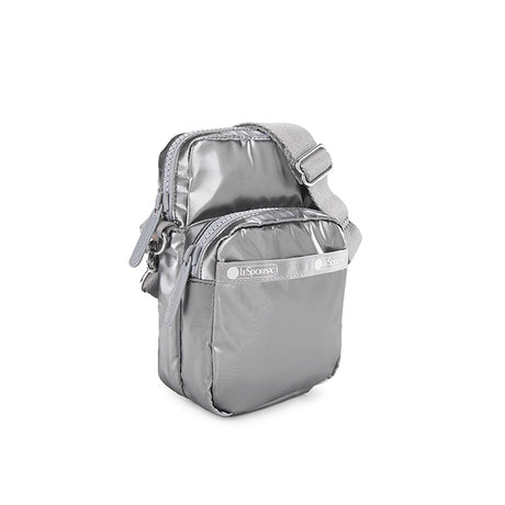 Mini Phone Bag In Gunmetal Gray Shine