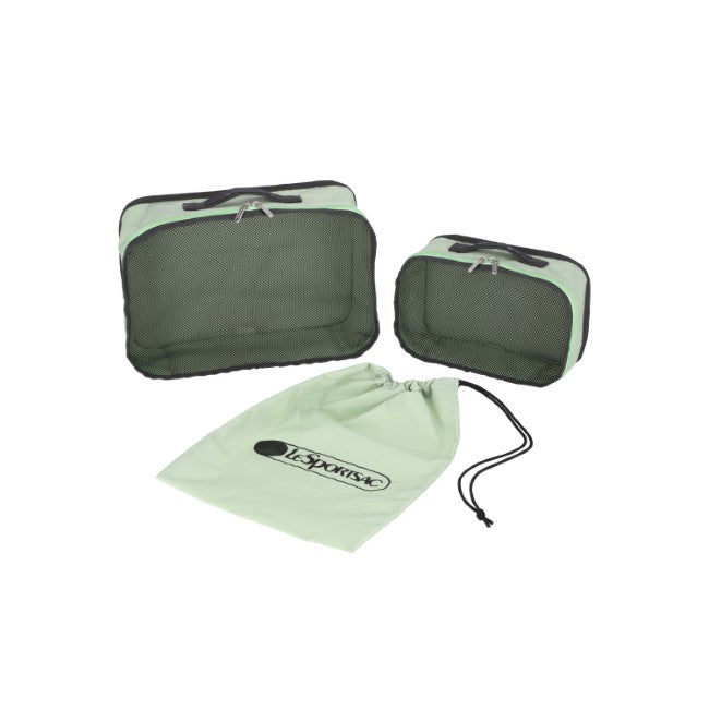 LeSportsac Unisex Packing Pouch Set In Frosty Green/ Thunder