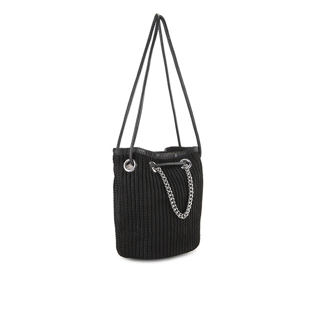 Chain Crochet Sm Bucket In Black Crochet