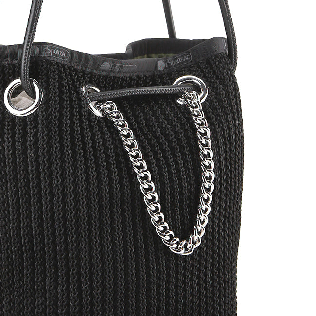 Chain Crochet Sm Bucket In Black Crochet