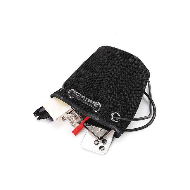 Chain Crochet Sm Bucket In Black Crochet
