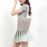 Chain Crochet Sm Bucket In Beige Crochet