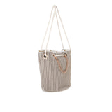 Chain Crochet Sm Bucket In Beige Crochet