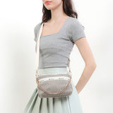 Chain Crochet Clutch In Beige Crochet