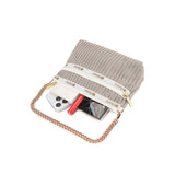 Chain Crochet Clutch In Beige Crochet