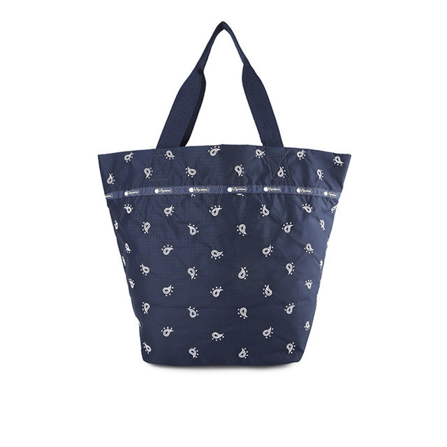 Market Tote In Navy Bandana Emb