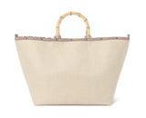 LeSportsac Tas Wanita Lg Bamboo Raffia Tote In Raffia Natural