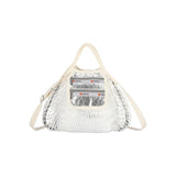 Sm Net Shoulder Bag In Fish Net Silver Foil