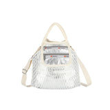 Sm Net Shoulder Bag In Fish Net Silver Foil