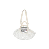 Sm Net Shoulder Bag In Fish Net Silver Foil