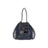 Med Net Tote Bag In Fish Net Black Foil