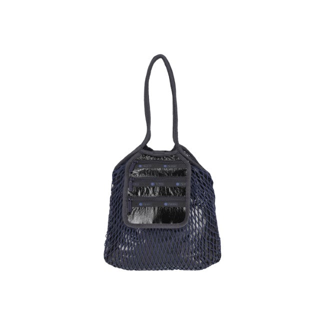 Med Net Tote Bag In Fish Net Black Foil