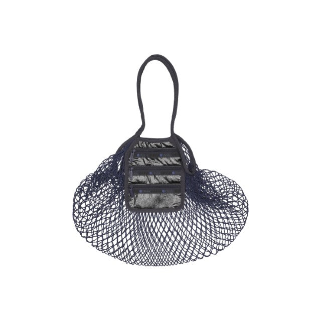 Med Net Tote Bag In Fish Net Black Foil