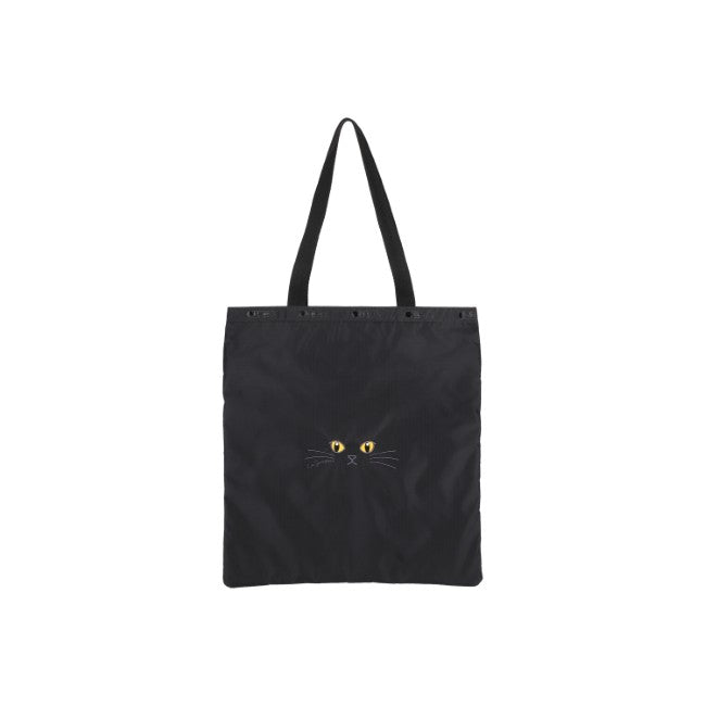 LeSportsac Unisex Large Emerald Tote In Black Cats Embroidery