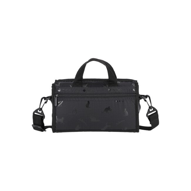 LeSportsac Unisex Mini Duffel Crossbody In Black Cats