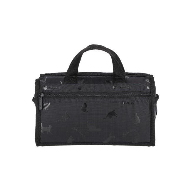 LeSportsac Unisex Mini Duffel Crossbody In Black Cats