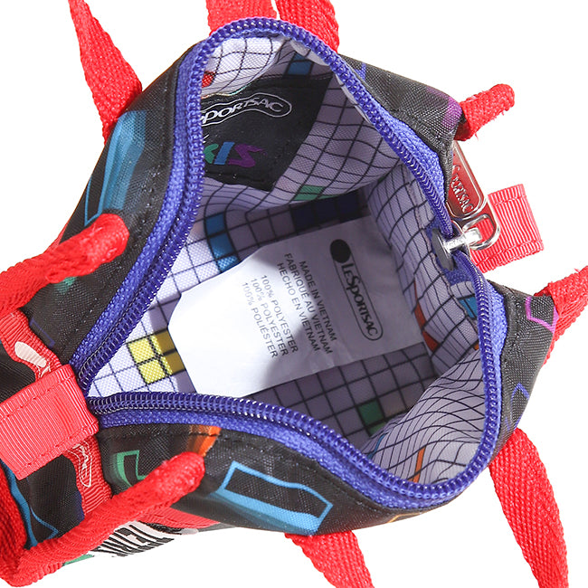Micro Weekender Charm In Tetris Falling Blocks/Pnk