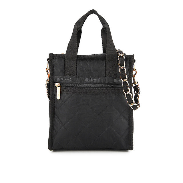 Chain Mini N/S Tote In Black Chain Quilt