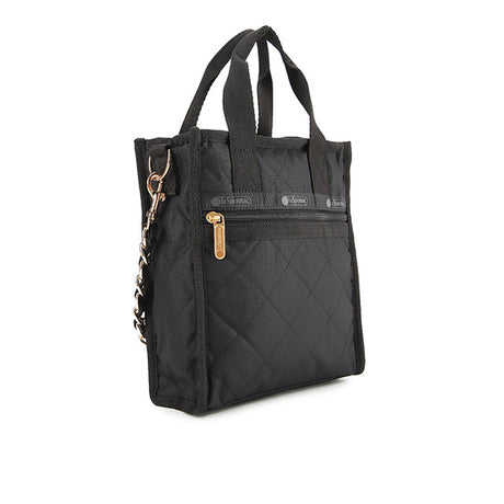Chain Mini N/S Tote In Black Chain Quilt