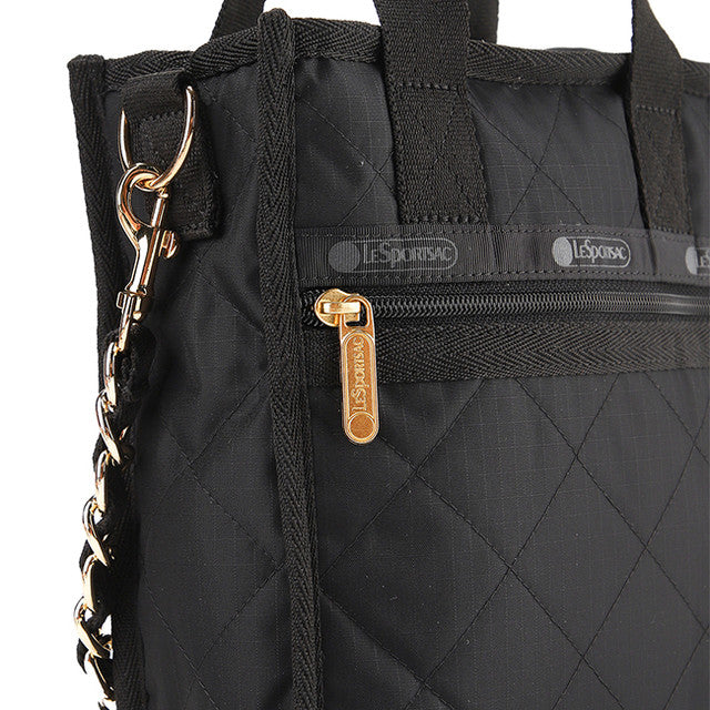 Chain Mini N/S Tote In Black Chain Quilt