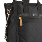 Chain Mini N/S Tote In Black Chain Quilt