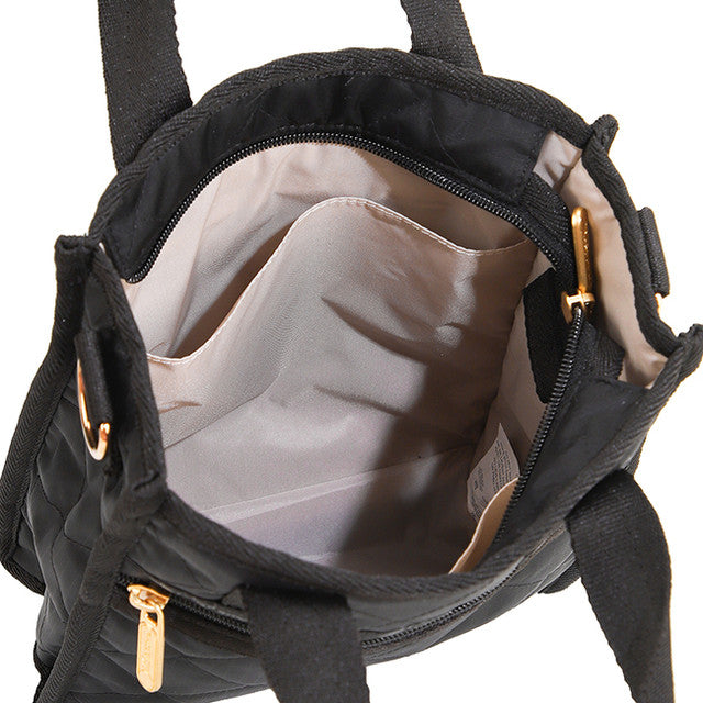 Chain Mini N/S Tote In Black Chain Quilt