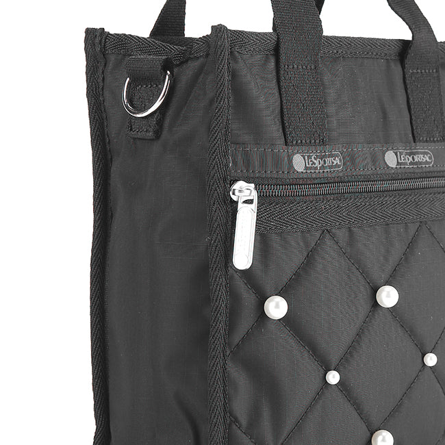 Mini N/S Tote W/ Pearls In Midnight Pearl