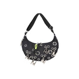 LeSportsac Unisex Bags Msgm Grommet Crescent In Logo Grommet Black