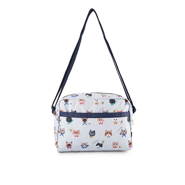 Daniella Crossbody In Playful Cats Sky Blue