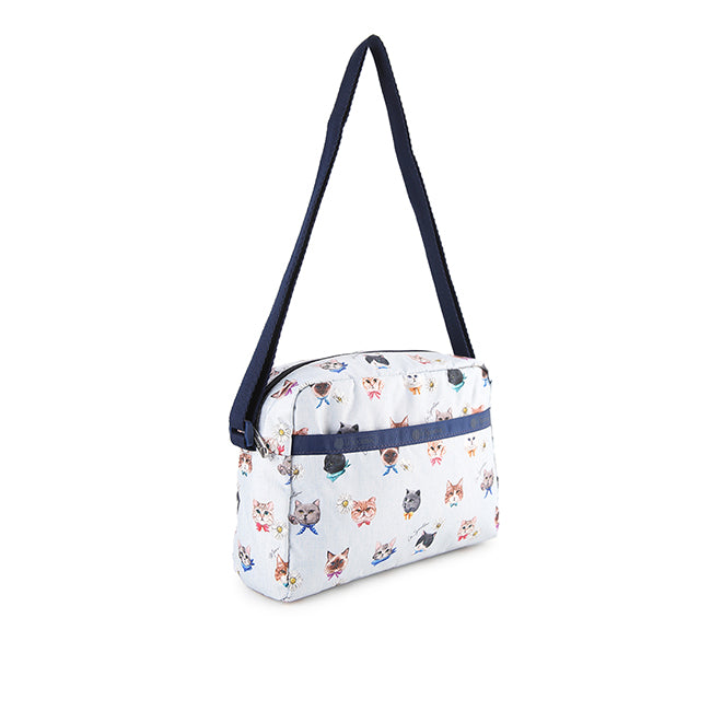 Daniella Crossbody In Playful Cats Sky Blue