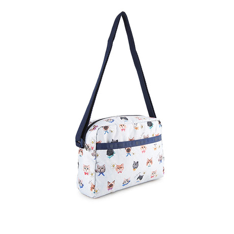 Daniella Crossbody In Playful Cats Sky Blue